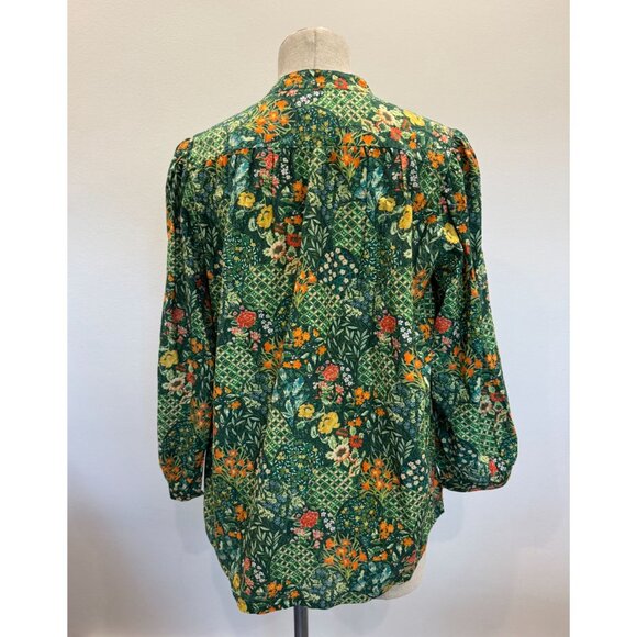 Birds of Paradis Bailey Blouse in Green Size M - Picture 4 of 6